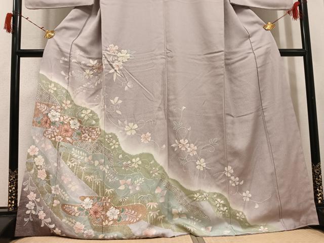 平和屋着物●訪問着 絞り 辻が花 暈し染め 金彩 正絹 逸品 AABI4938ph