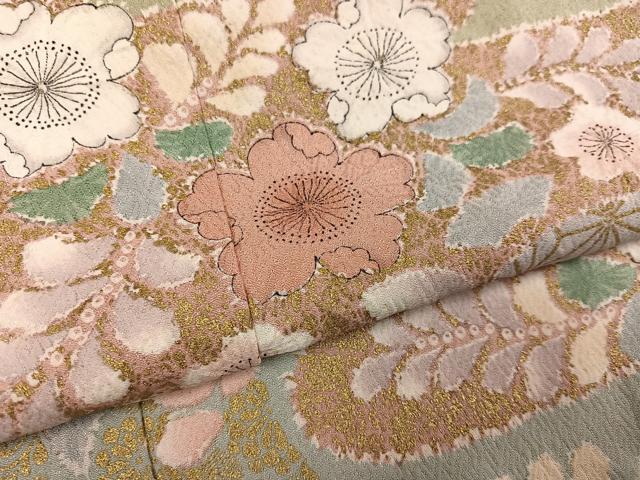 平和屋着物●訪問着 絞り 辻が花 暈し染め 金彩 正絹 逸品 AABI4938ph