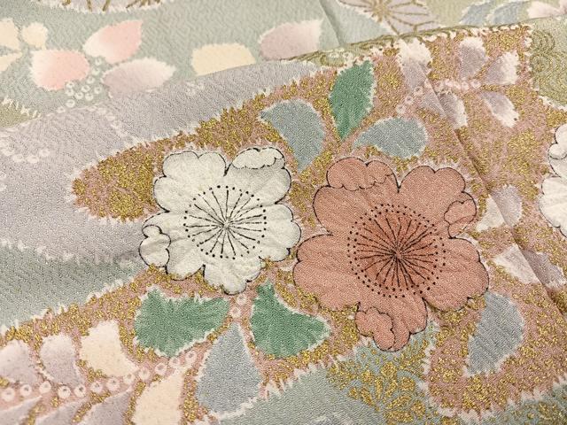 平和屋着物●訪問着 絞り 辻が花 暈し染め 金彩 正絹 逸品 AABI4938ph