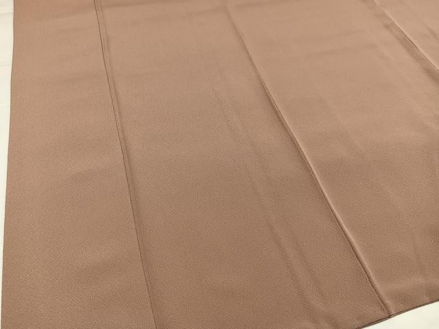 平和屋着物●上質な色無地 赤白橡色 正絹 逸品 AABI4941ph