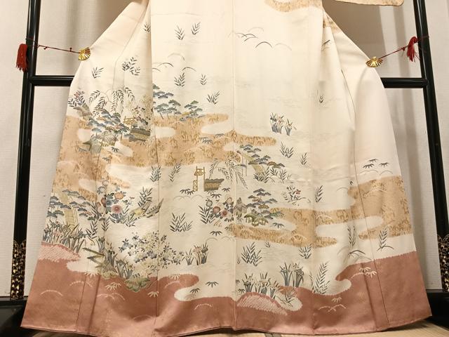 平和屋着物●訪問着 松竹梅風景文 金彩 ますいわ屋扱い 正絹 逸品 AABI4944ph