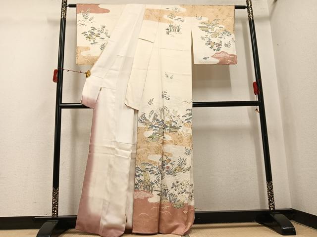 平和屋着物●訪問着 松竹梅風景文 金彩 ますいわ屋扱い 正絹 逸品 AABI4944ph