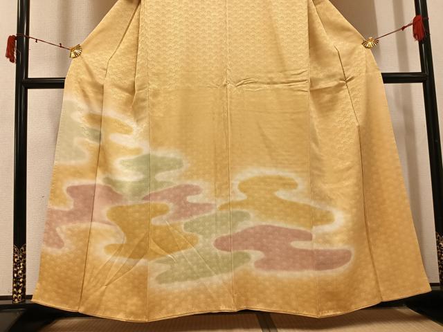 平和屋着物●訪問着 霞菊青海波 正絹 逸品 AABI4945ph