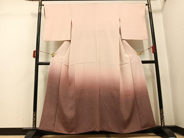 平和屋着物●伝統工芸士 保科信 訪問着 江戸小紋 鮫小紋柄 暈し染め 正絹 逸品 AABI4955ph