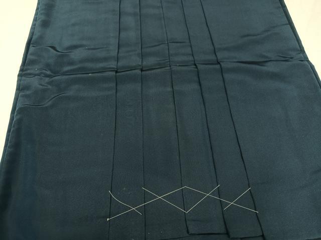 平和屋着物●男性 馬乗り袴 鉄御納戸色 正絹 逸品 未使用 AABI4957ph
