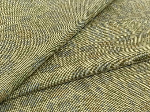平和屋着物▽本場大島紬 単衣 7マルキ 横段花文 正絹 逸品 AABI4970jh
