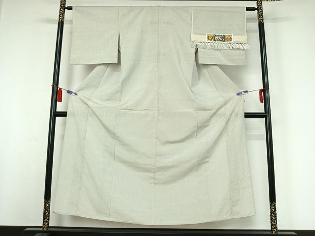平和屋着物▽本塩沢 単衣 十字絣 証紙付き 正絹 逸品 AABI4980jh