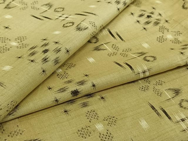 平和屋着物▽上質な紬 単衣 琉球絣 正絹 逸品 AABI4987jh
