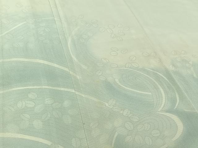 平和屋着物▽訪問着 無双 紗袷 紗×絽 流水萩文 暈し染め 金彩 正絹 逸品 AABI4988jh