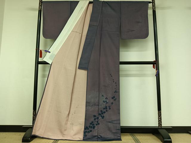 平和屋着物▽訪問着 無双 紗袷 紗×絽 流水花文 正絹 逸品 AABI5001jh
