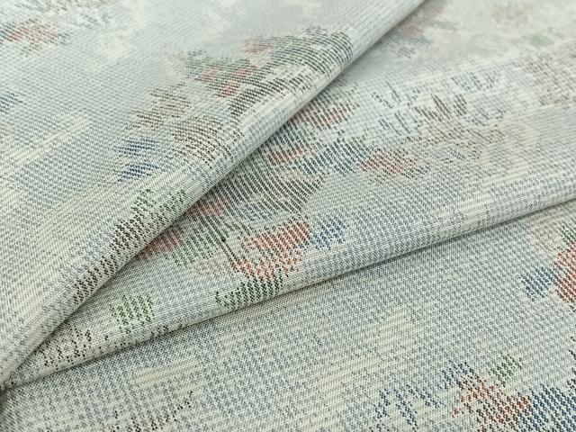 平和屋着物▽上質な紬 単衣 風景文 正絹 逸品 AABI5006jh