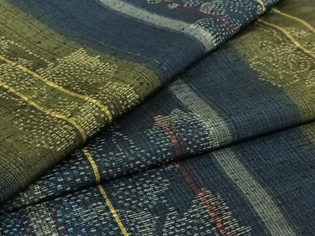 平和屋着物▽上質な紬 単衣 南天文 正絹 逸品 AABI5010jh