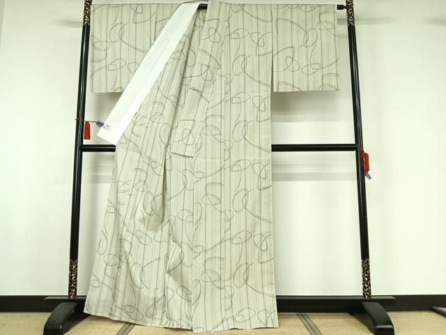 平和屋着物▽小紋 単衣 抽象文様 AABI5012jh