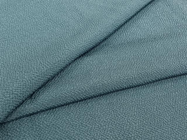 平和屋着物▽上質な色無地 単衣 紺鼠色 鬼しぼ縮緬 正絹 逸品 AABI5021jh