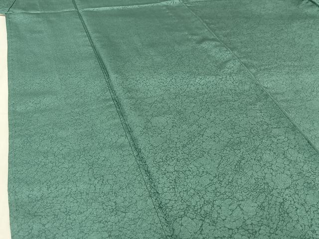 平和屋着物▽上質な色無地 単衣 氷割れ地紋 白群色 正絹 逸品 AABI5024jh