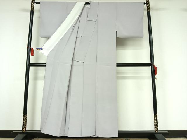 平和屋着物▽上質な色無地 単衣 暁鼠色 正絹 逸品 AABI5025jh
