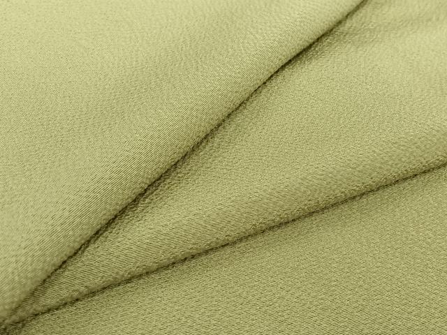 平和屋着物▽上質な色無地 単衣 抹茶色 正絹 逸品 AABI5027jh