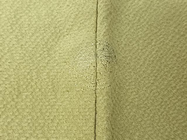 平和屋着物▽上質な色無地 単衣 抹茶色 正絹 逸品 AABI5027jh