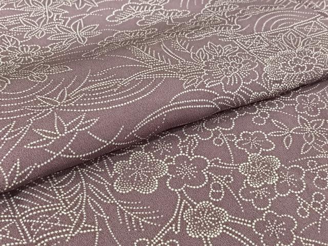 平和屋着物▽上質な小紋 単衣 風景花文 正絹 逸品 AABI5032jh