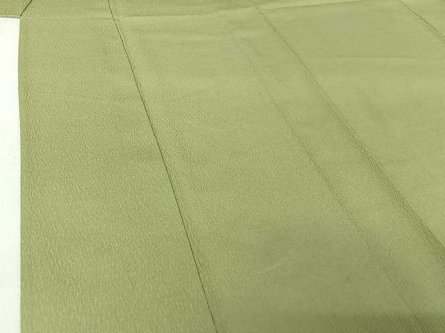 平和屋着物▽上質な色無地 単衣 若葉色 正絹 逸品 AABI5054jh