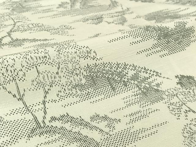 平和屋着物▽上質な紬 単衣 風景文 正絹 逸品 AABI5058jh
