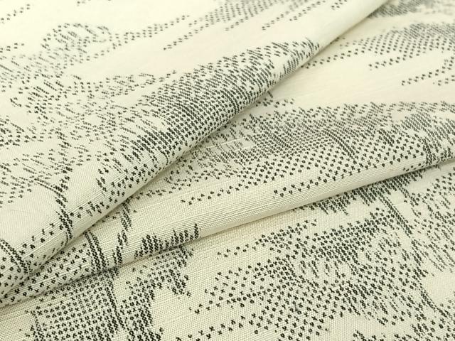 平和屋着物▽上質な紬 単衣 風景文 正絹 逸品 AABI5058jh