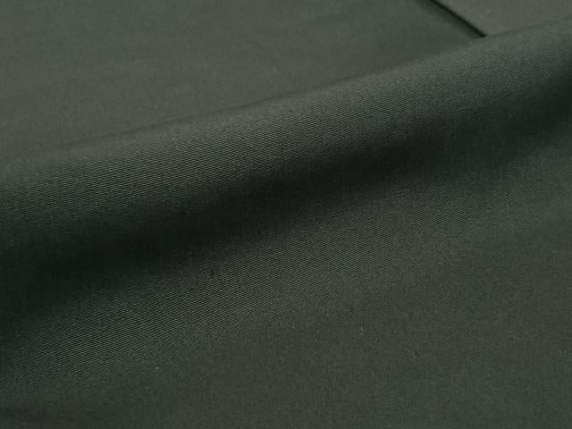 平和屋着物▽男性 黒紋付 単衣 羽織セット 暗黒色 正絹 逸品 AABI5060jh