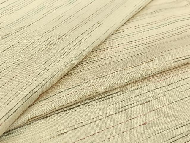平和屋着物▽上質な紬 単衣 横段文 正絹 逸品 AABI5064jh