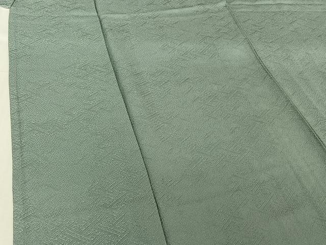 平和屋着物▽上質な色無地 単衣 紗綾形地紋 秘色色 正絹 逸品 AABI5069jh