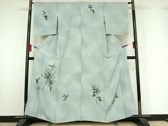 平和屋着物▽訪問着 単衣 手描き 草花文 暈し染め 正絹 逸品 AABI5080jh