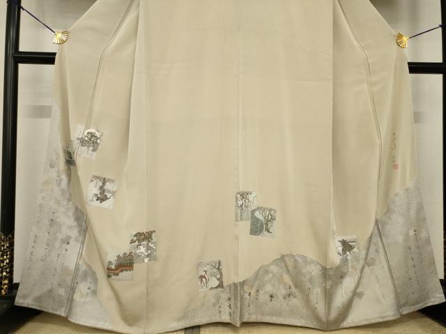平和屋着物●松尾光琳 色留袖 色紙重ね文 銀彩 正絹 逸品 AABI5087ck