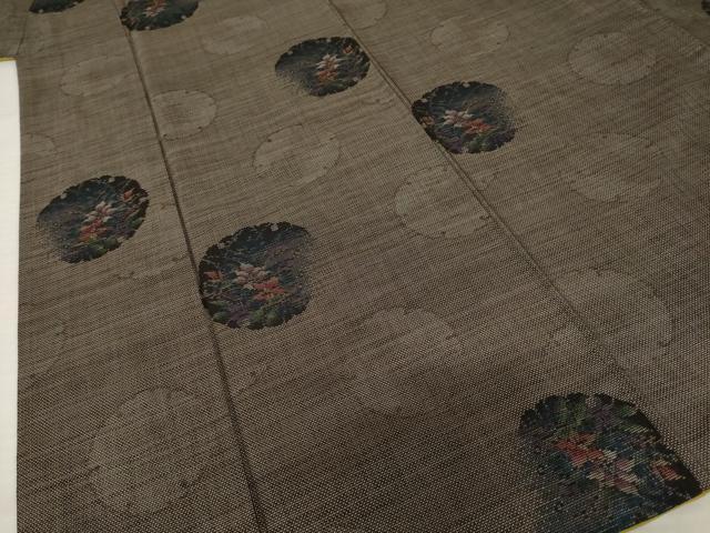 平和屋着物●本場大島紬 カタス7マルキ 雪輪花文 正絹 逸品 AABI5088ck