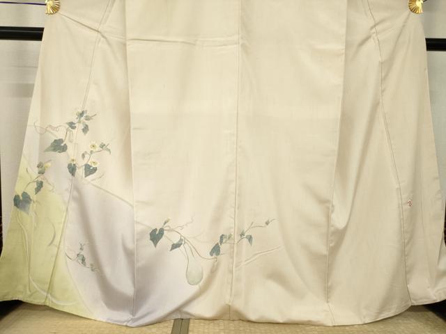 平和屋着物●本加賀友禅作家 中正享子 結城紬 訪問着 六瓢息炎 さが美扱い 証紙付き 正絹 逸品 AABI5093ck