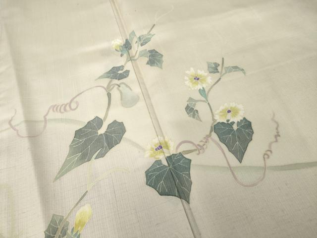 平和屋着物●本加賀友禅作家 中正享子 結城紬 訪問着 六瓢息炎 さが美扱い 証紙付き 正絹 逸品 AABI5093ck