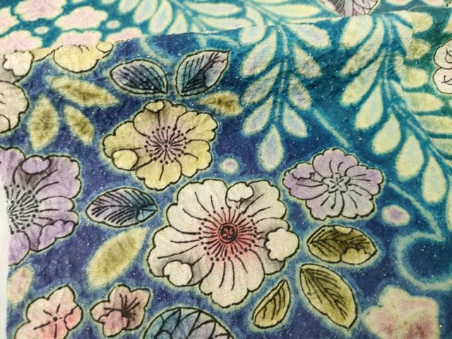 平和屋着物●豪華振袖 辻が花 舞花文 暈し染め 金通し地 正絹 逸品 AABI5094ck