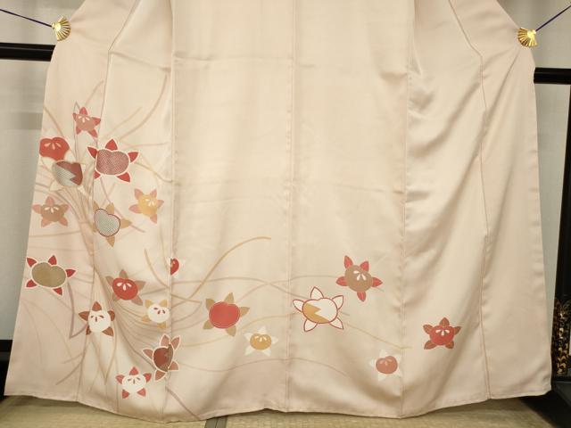平和屋着物●訪問着 束ね熨斗橘文 銀彩 正絹 逸品 AABI5101ck