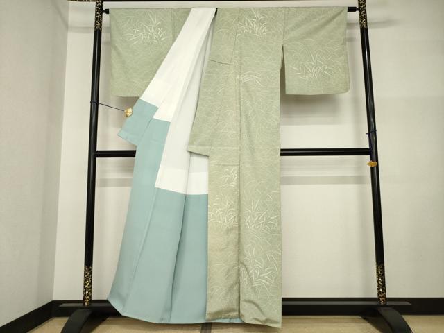 平和屋着物●本場大島紬 染大島 訪問着 ろうけつ染 葉尽くし 正絹 逸品 AABI5103ck