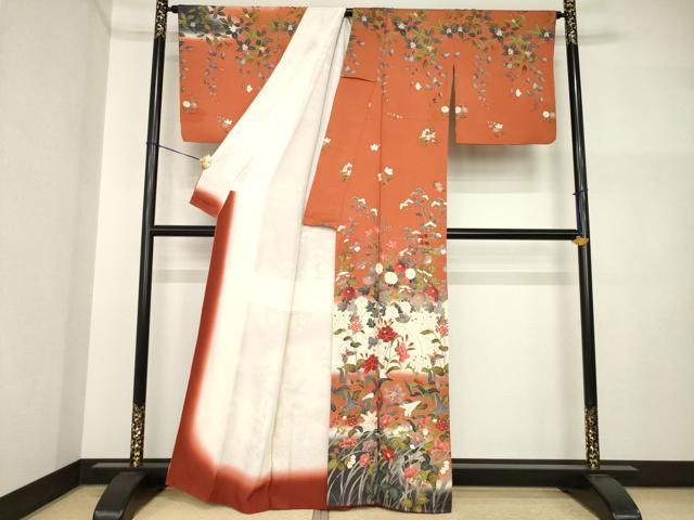 平和屋着物●訪問着 花蝶文 正絹 逸品 AABI5111ck