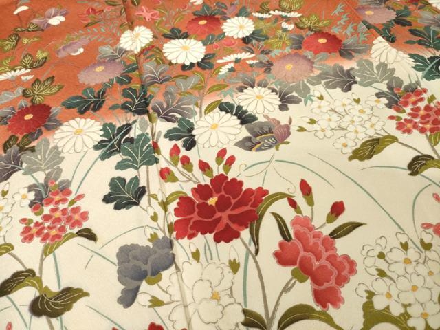平和屋着物●訪問着 花蝶文 正絹 逸品 AABI5111ck