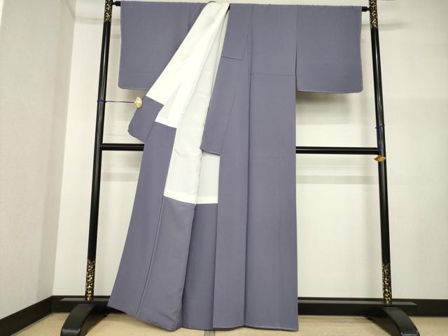 平和屋着物●上質な色無地 濃鼠色 正絹 逸品 未使用 AABI5114ck