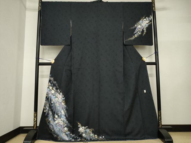 平和屋着物●越後十日町の一流染匠 桐屋・翠山工房 訪問着 辻が花 絞り 暈し染め 金彩 正絹 逸品 未使用 AABI5119ck