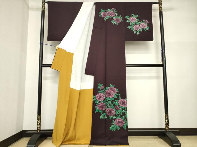 平和屋着物●訪問着 草花文 正絹 逸品 AABI5128ck
