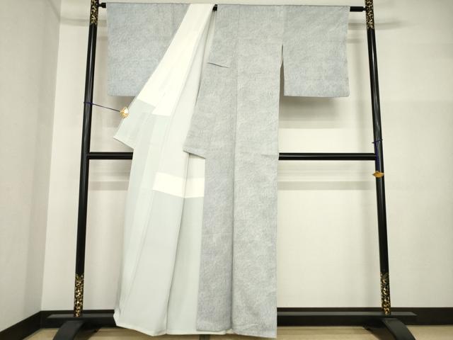 平和屋着物●上質な小紋 よろけ縞 正絹 逸品 AABI5130ck