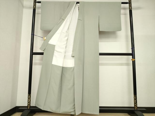 平和屋着物●上質な色無地 生壁色 正絹 逸品 AABI5132ck