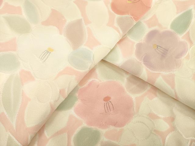 平和屋着物●上質な小紋 地紋起こし 椿尽くし 正絹 逸品 AABI5133ck