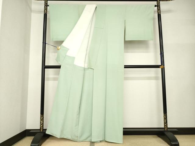 平和屋着物●上質な色無地 利休鼠色 正絹 逸品 AABI5134ck