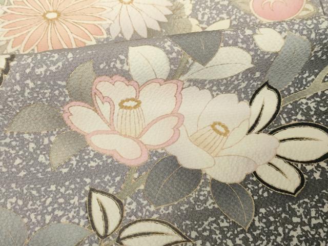 平和屋着物●訪問着 刺繍 枝花文 暈し染め 金彩 銀糸 ロング丈 正絹 逸品 AABI5143ck