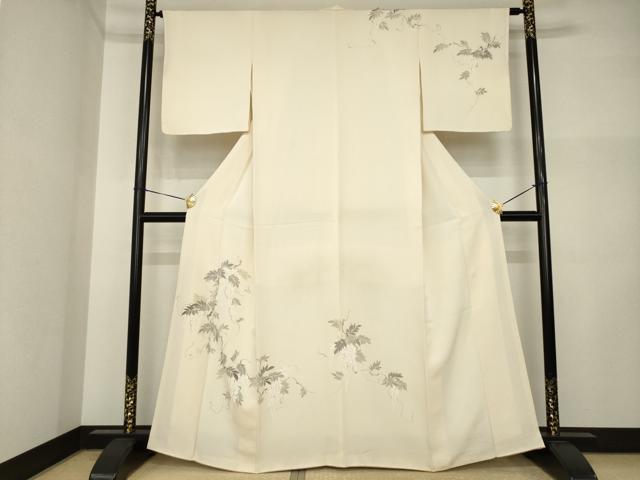 平和屋着物●訪問着 手描き 枝花文 正絹 逸品 AABI5156ck