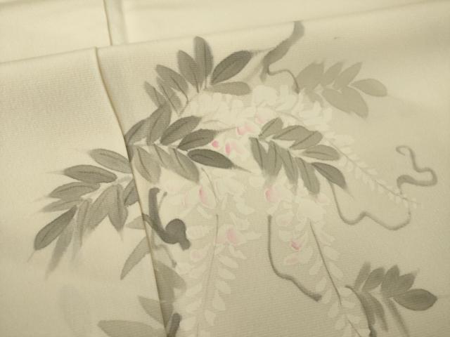平和屋着物●訪問着 手描き 枝花文 正絹 逸品 AABI5156ck