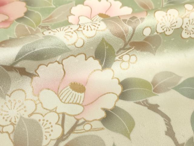 平和屋着物●訪問着 枝花文 暈し染め 金彩 正絹 逸品 AABI5157ck